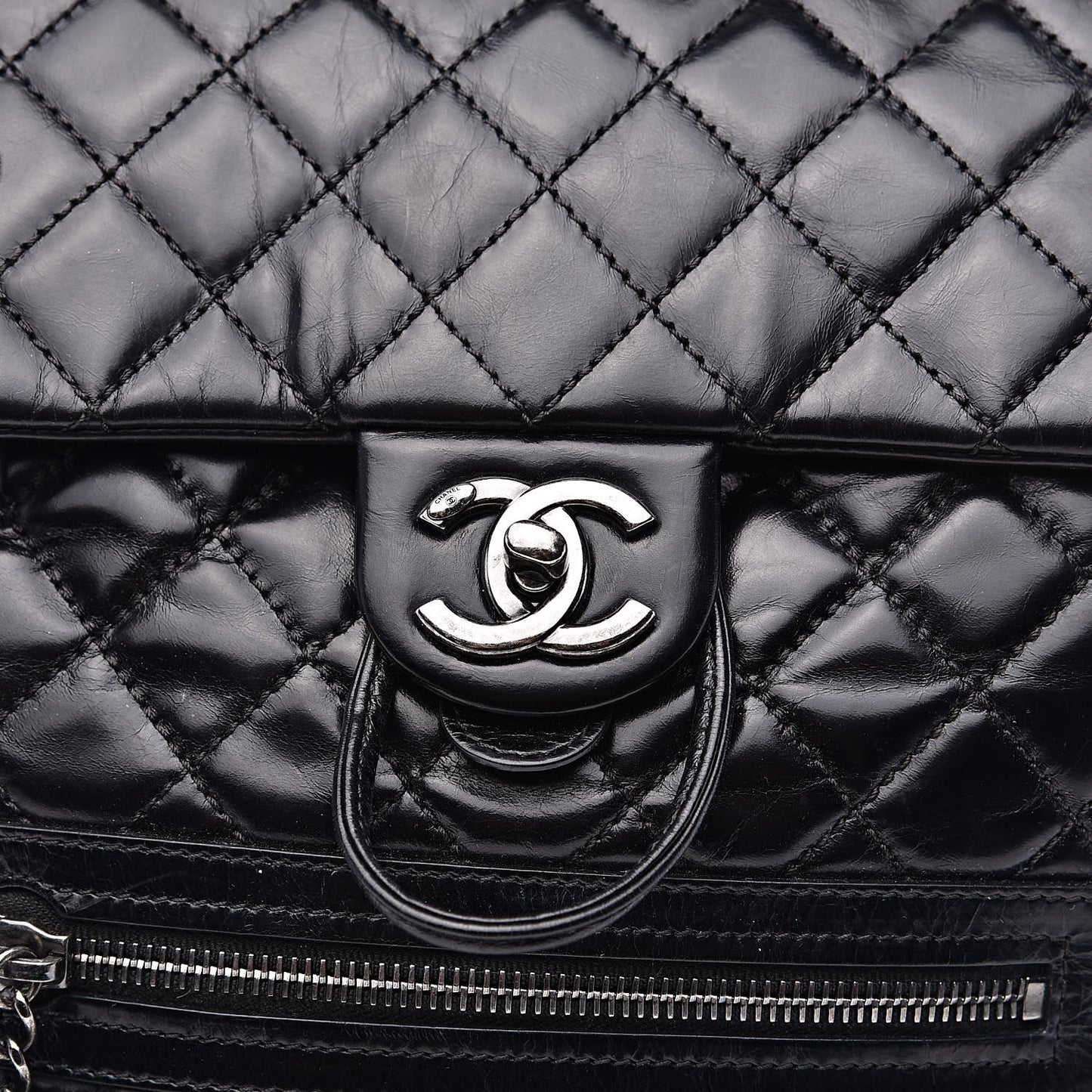 Calfskin Quilted Large Salzburg Mountain Backpack Black