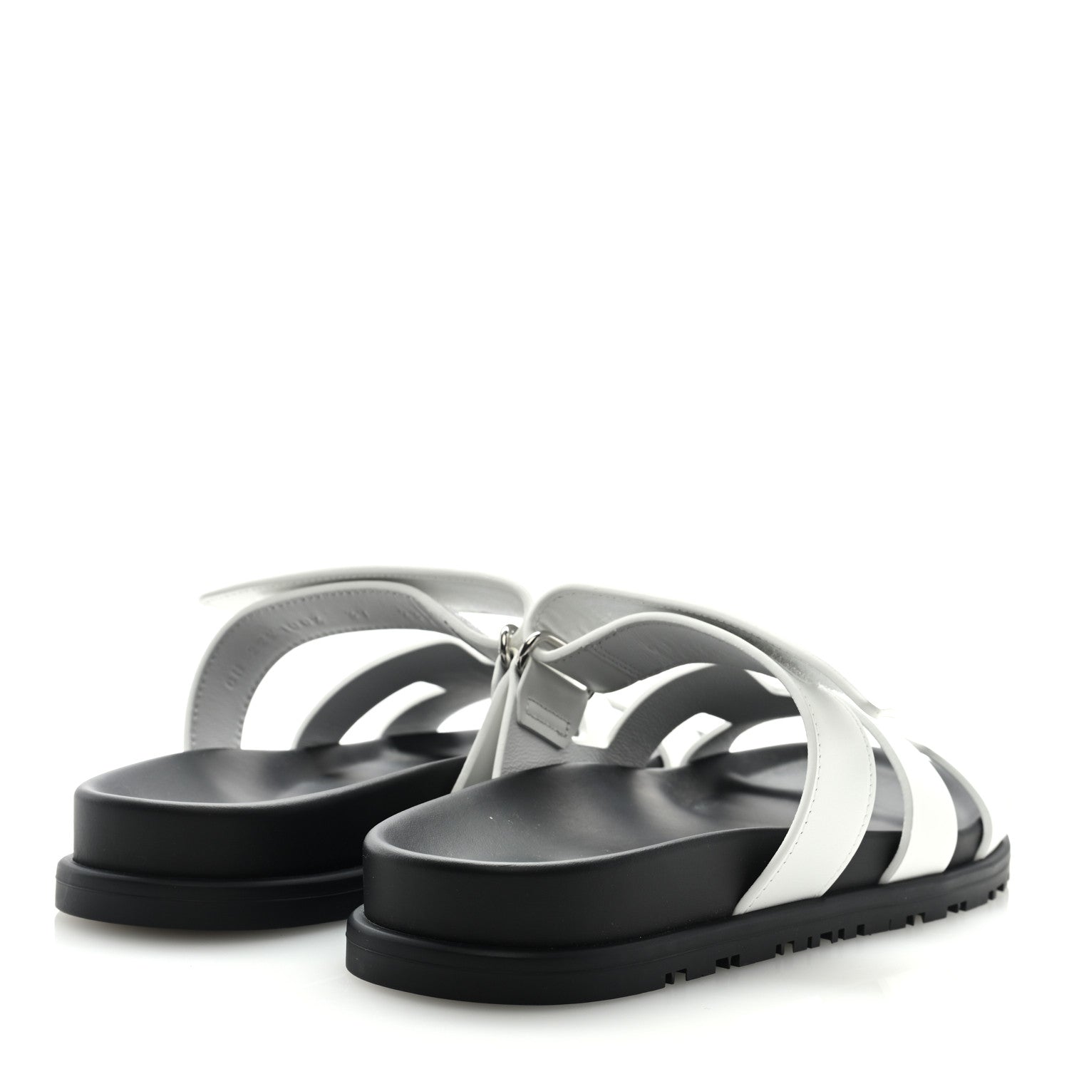Hermes Calfskin Womens Chypre Sandals 37 White 4 of 8