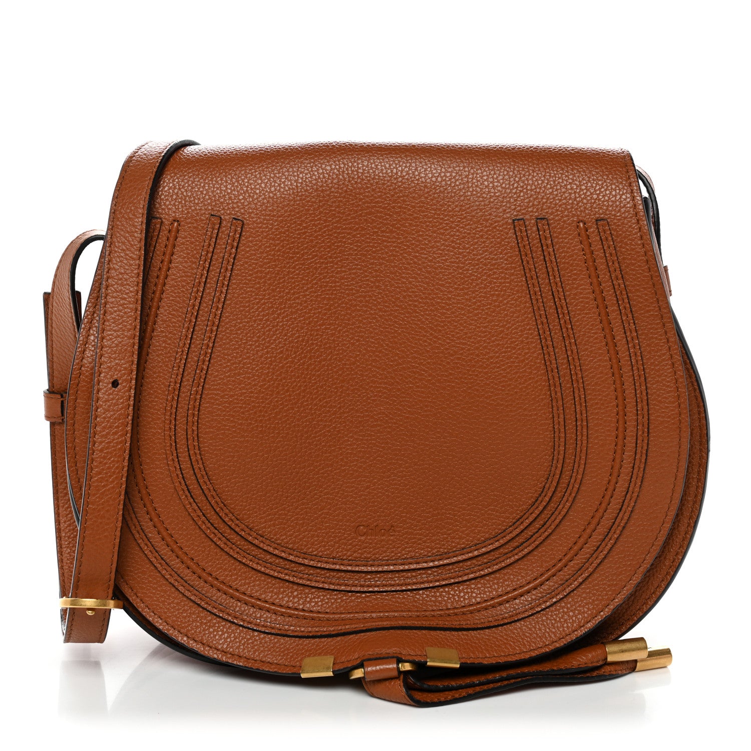 Chloe Calfskin Medium Marcie Round Crossbody Bag Tan 1 of 9