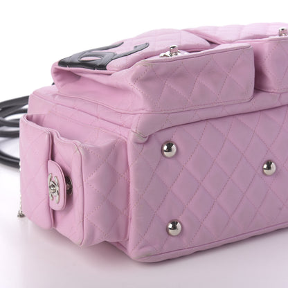 Chanel Calfskin Quilted Large Cambon Multipocket Reporter Pink Black 6 of 16