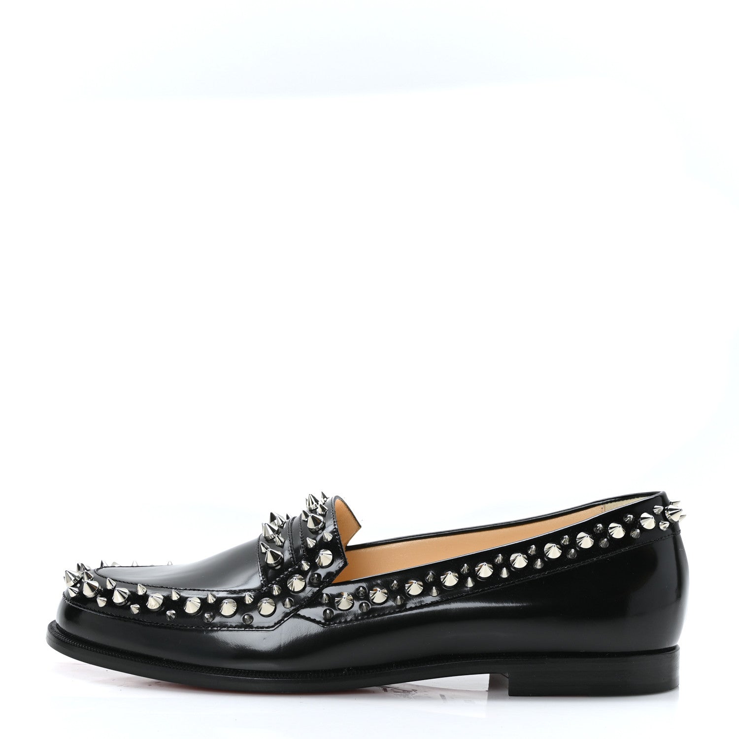 Christian Louboutin Patent Calfskin Spikes Mattia Loafers 40 Black 1 of 7