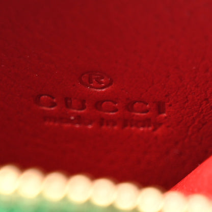 Gucci Textured Dollar Calfskin Retro Interlocking G Fruttini Strawberry Coin Case Bag Charm Key Holder 5 of 7