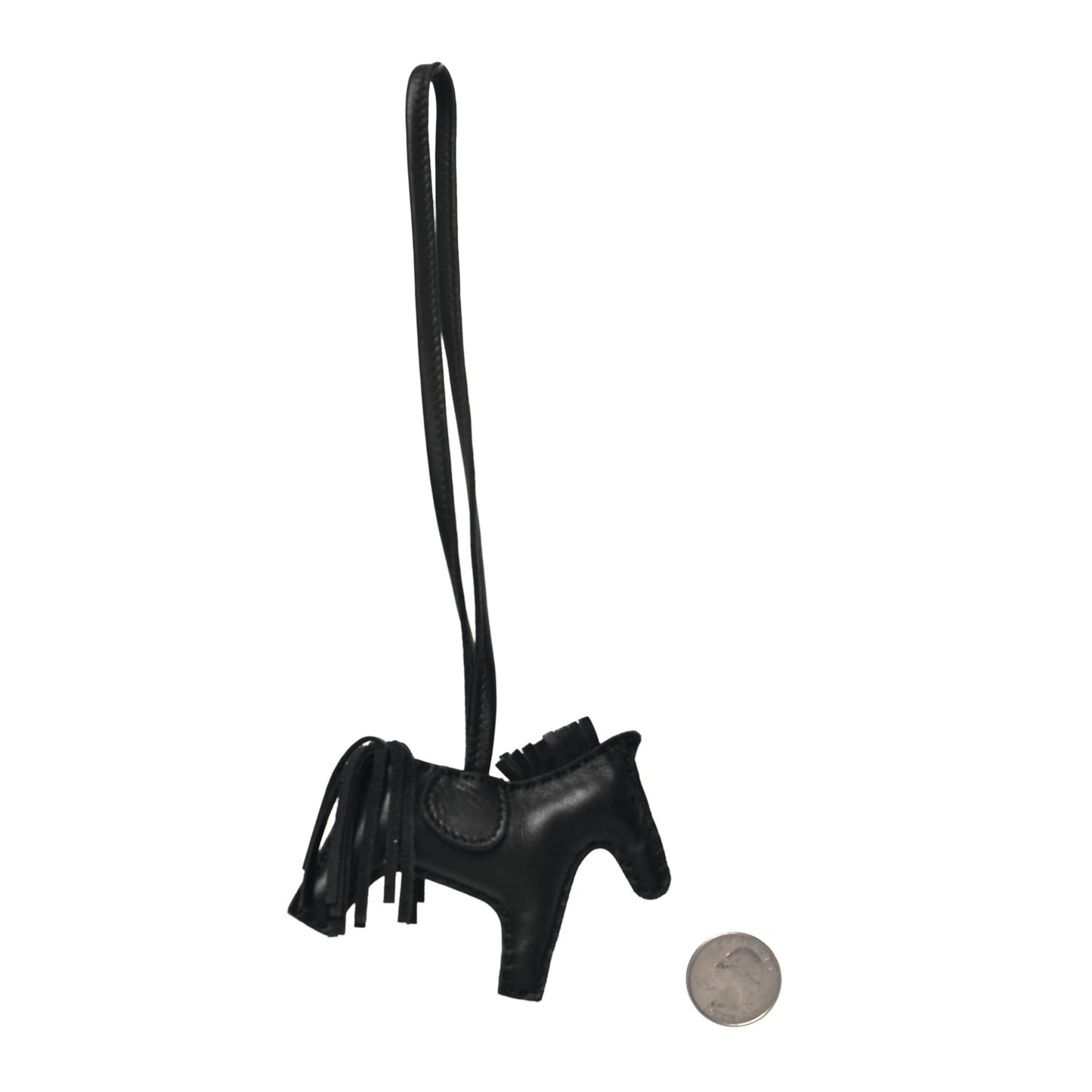 Milo Lambskin Grigri Rodeo Horse Bag Charm PM So Black