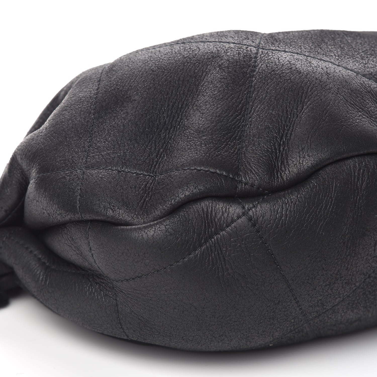Chanel Shearling Suede Lambskin Stitched Hobo Black 5 of 10