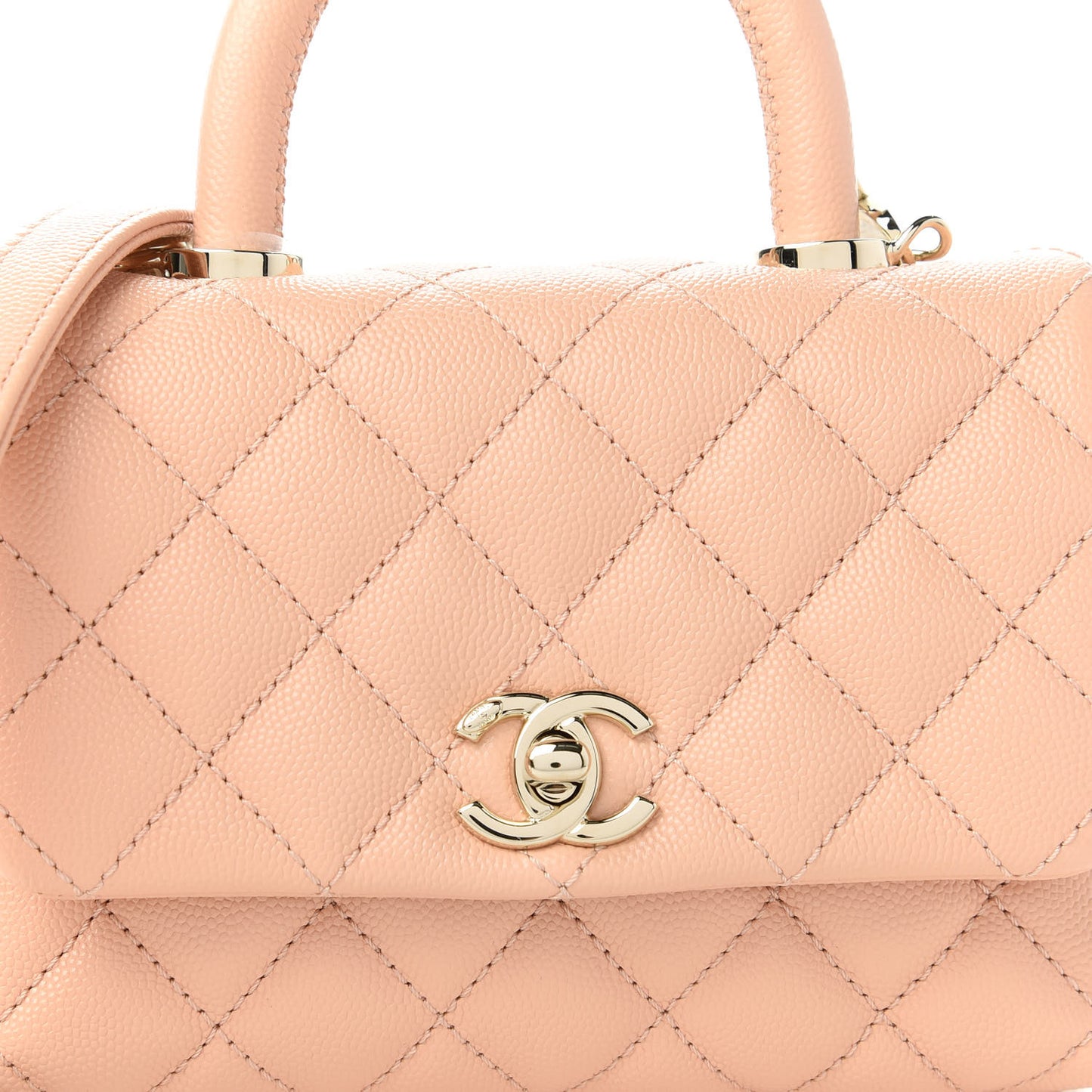 Caviar Quilted Extra Mini Coco Handle Flap Light Pink