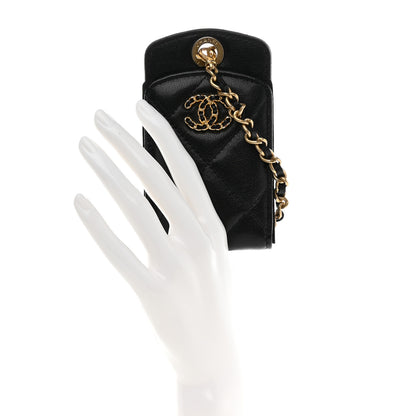 Chanel Lambskin Quilted Chanel 19 Luggage Tag Black 2 of 7