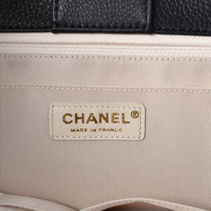 Chanel Grained Calfskin Quilted Large Supple Rock Shopping Tote Black 6 of 7