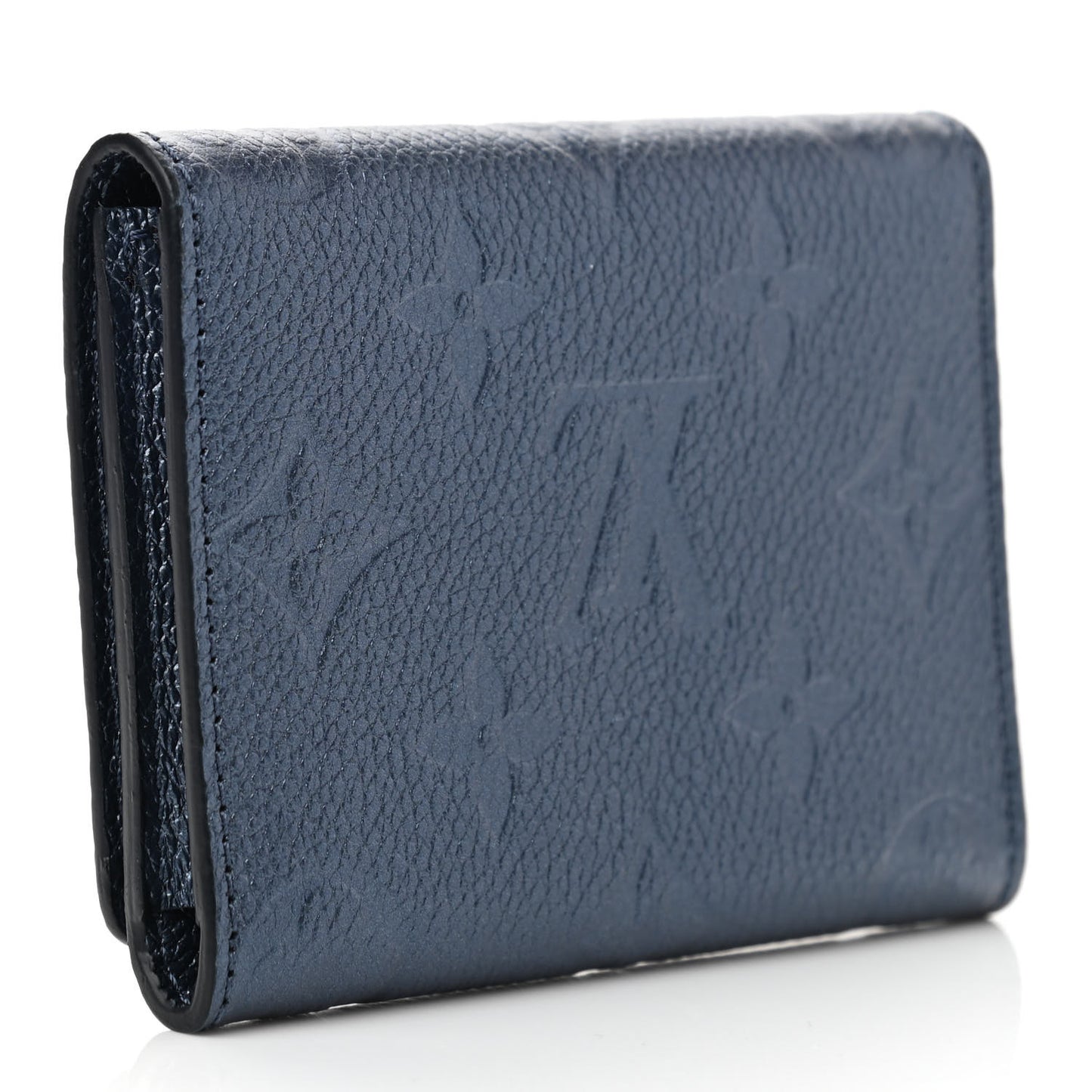 Metallic Empreinte Business Card Holder Navy Nacre
