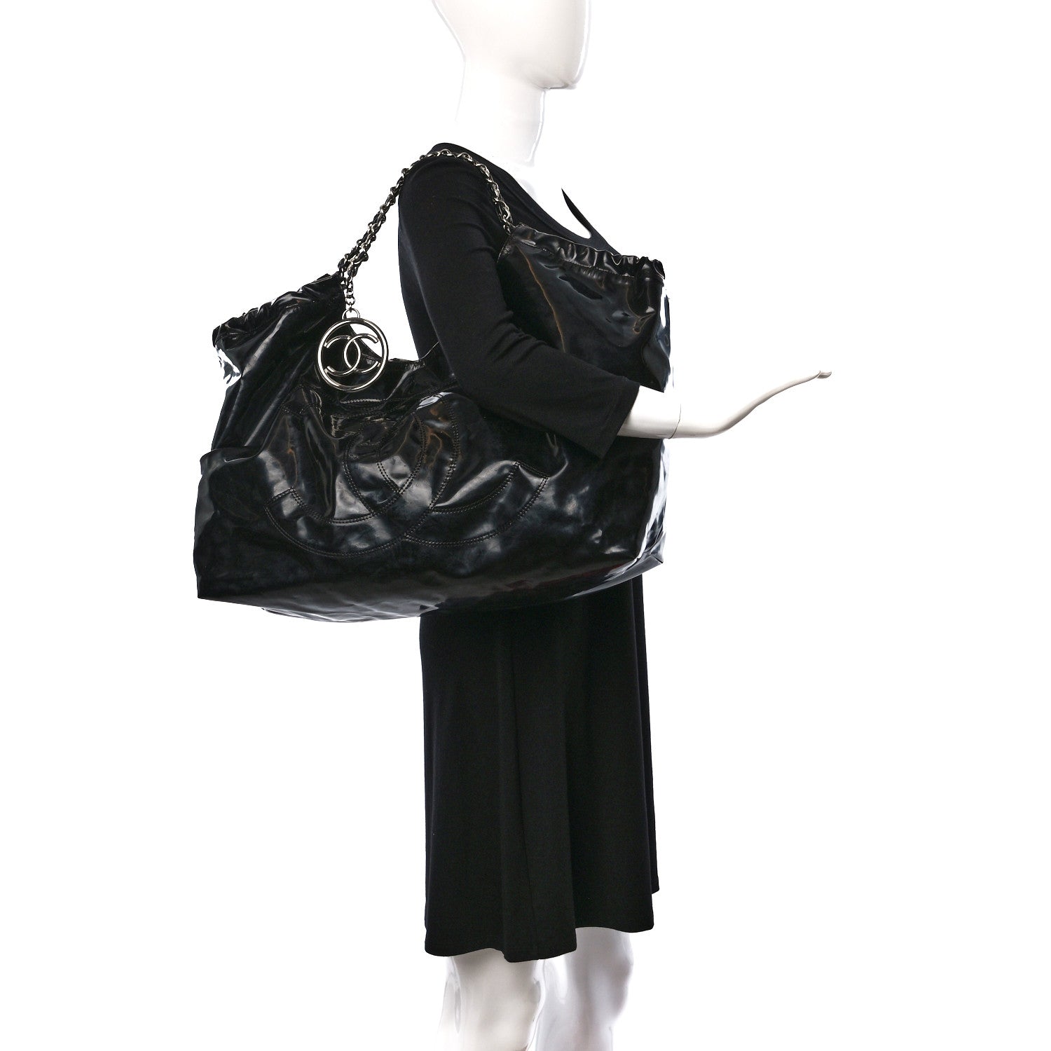 Chanel Vinyl XL Coco Cabas Black 2 of 16