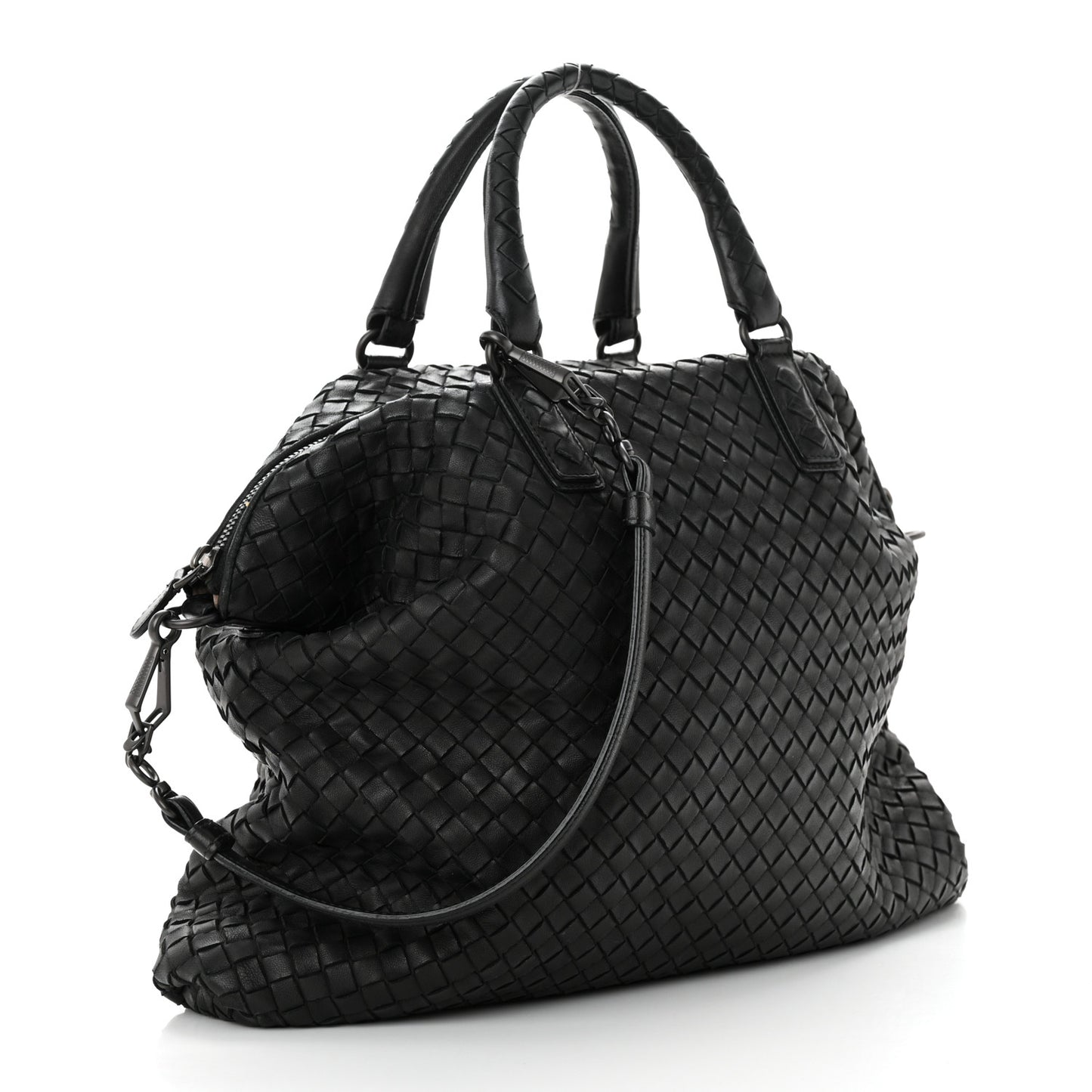Nappa Intrecciato Medium Convertible Tote Black