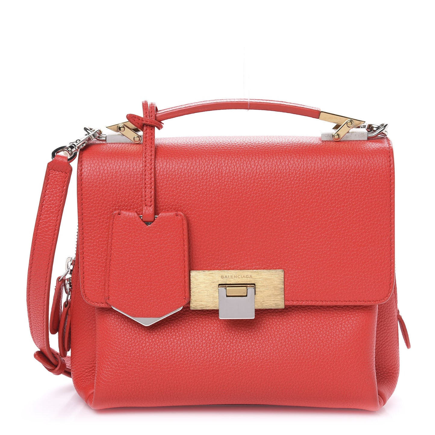 Grained Calfskin Le Dix Mini Soft Cartable Rouge Coquelicot