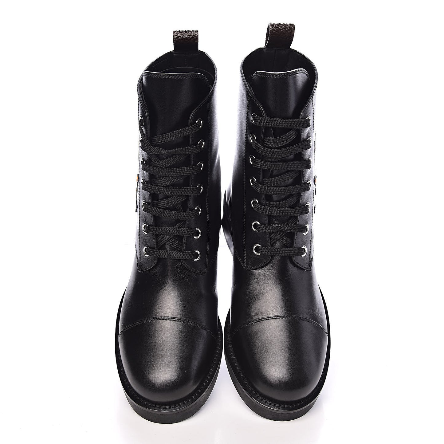 Calfskin LV Black Heart Flat Ranger Boots 38.5 Black