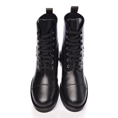 Louis Vuitton Calfskin LV Black Heart Flat Ranger Boots 38.5 Black 11 of 12