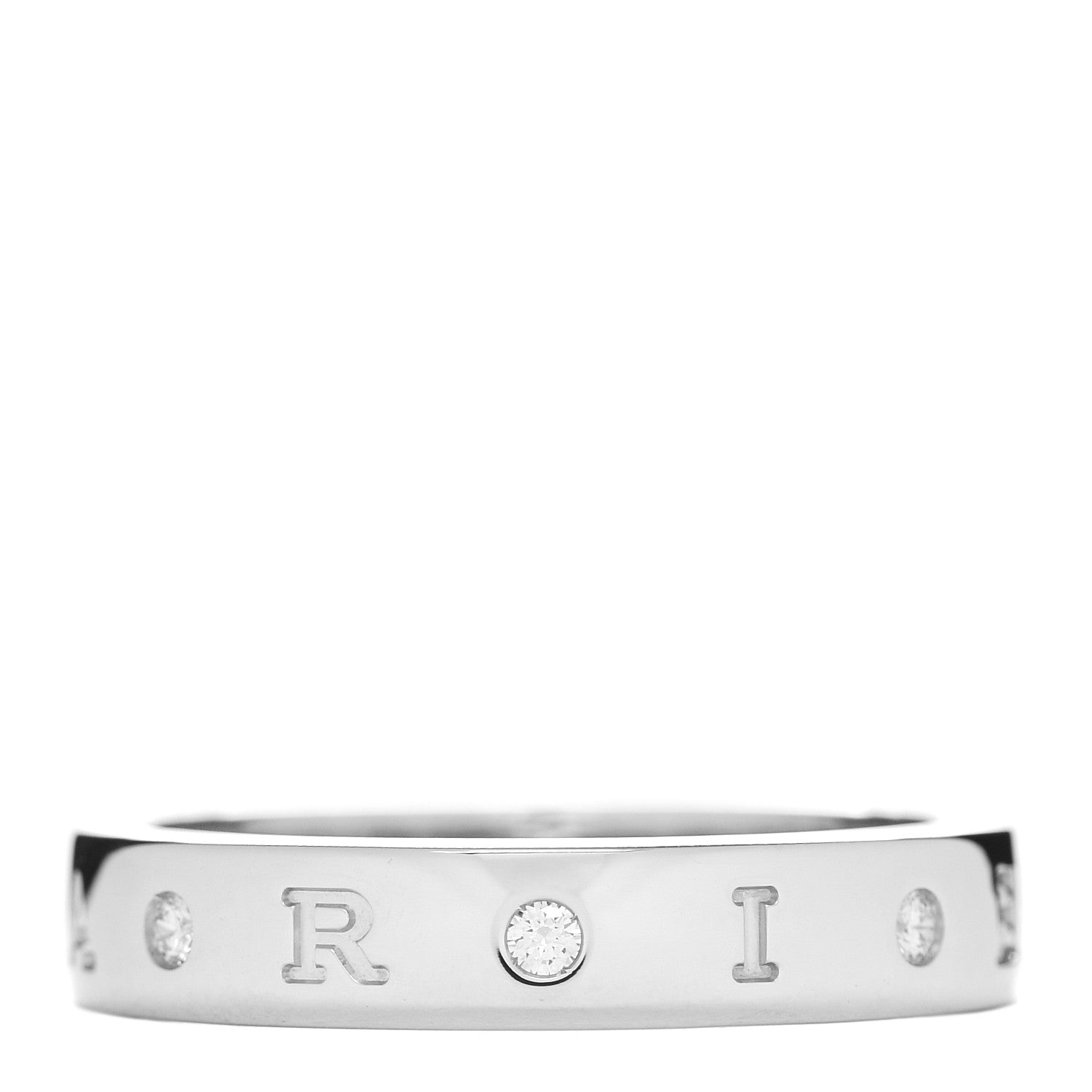 Bulgari 18K White Gold 7 Diamond B.Zero1 Essential Band Ring 68 12.25 3 of 4