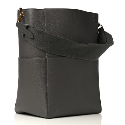 Celine Soft Grained Calfskin Sangle Bucket Bag Grey 2 of 4