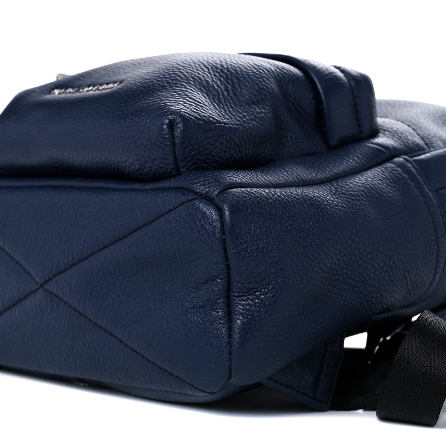 Pebbled Calfskin Varsity Backpack French Navy