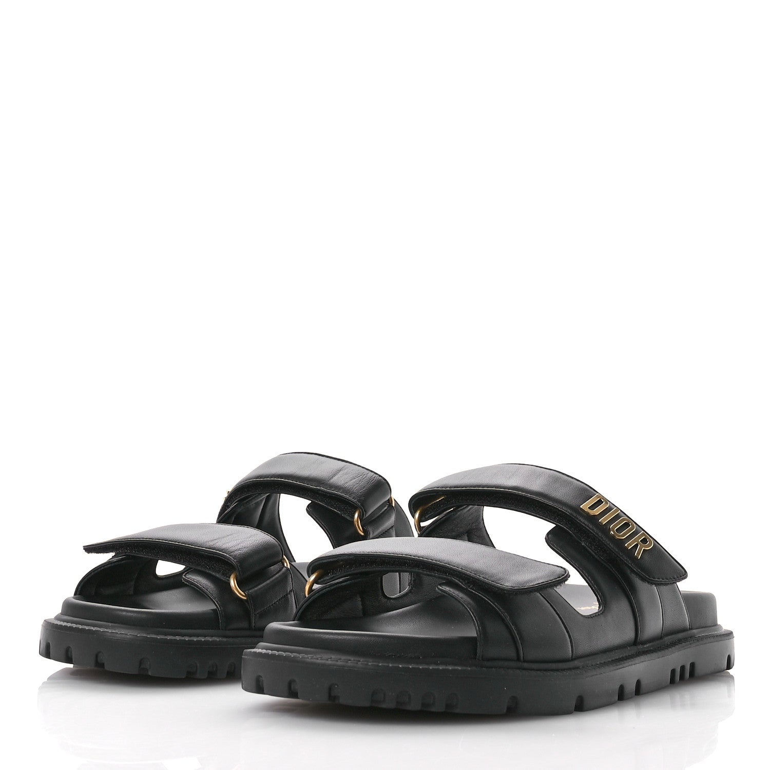 Christian Dior Lambskin Dioract 10mm Sandals 40 Black 4 of 9