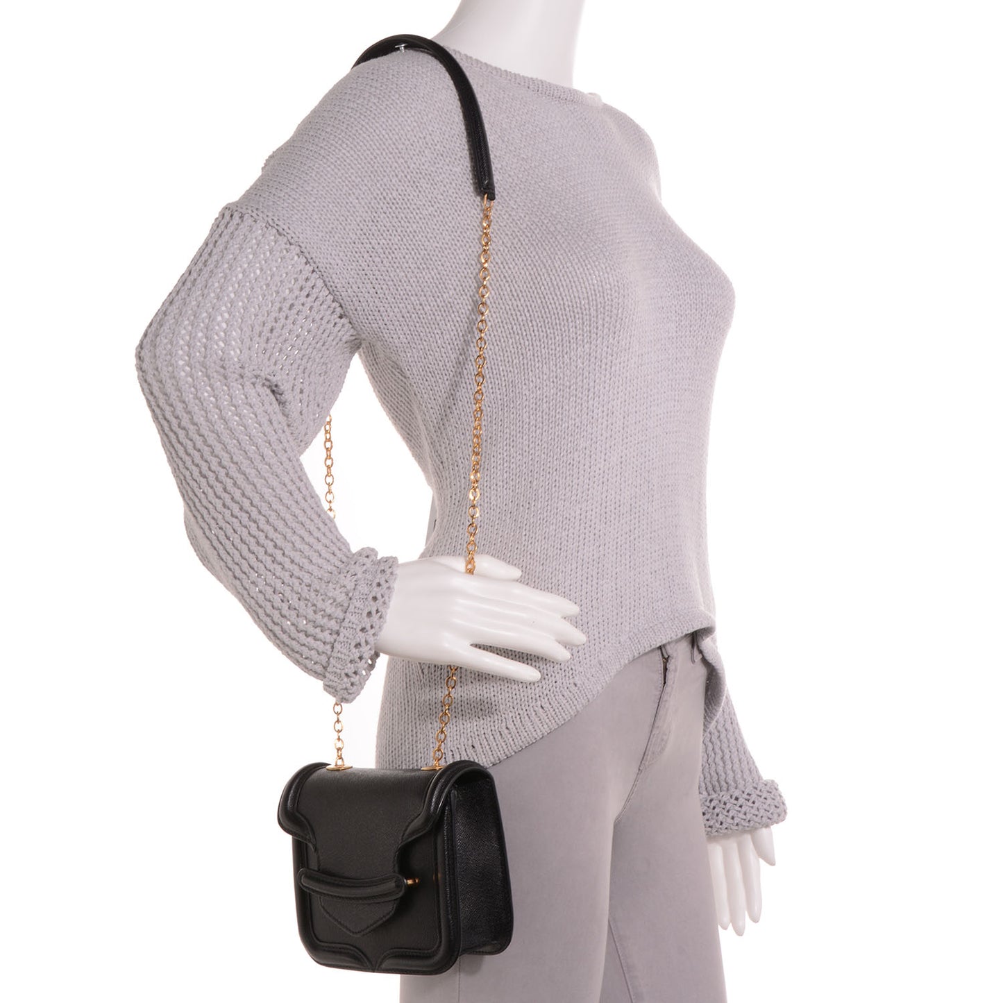 Grain Calfskin Mini Heroine Satchel Black
