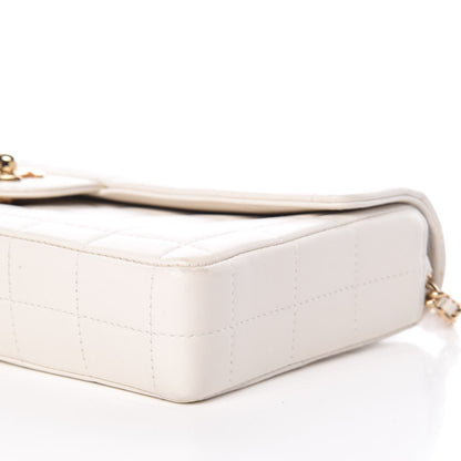 Chanel Lambskin East West Chocolate Bar Flap White 6 of 12