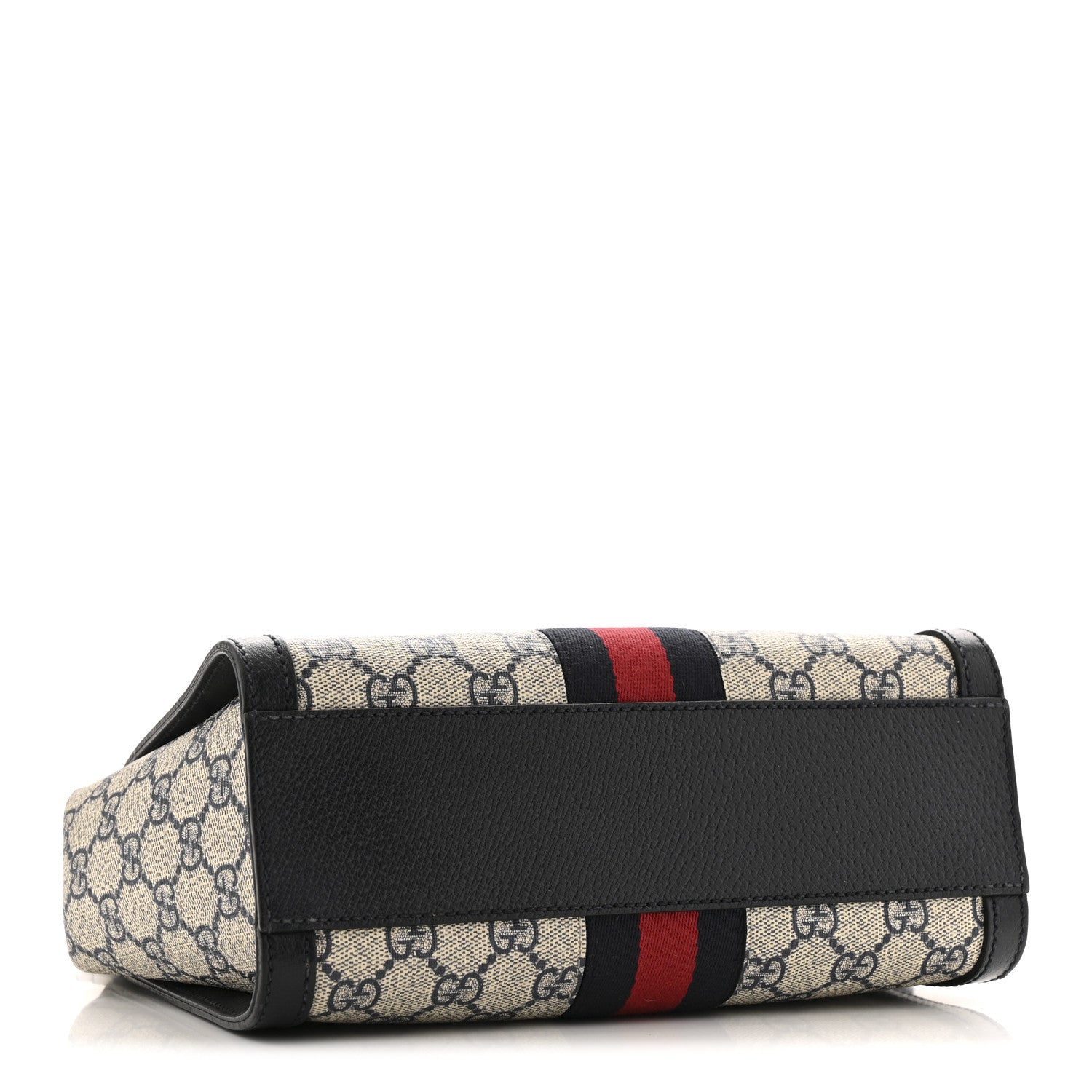 Gucci GG Supreme Monogram Textured Dollar Calfskin Web Small Ophidia Tote Bag Beige Blue 4 of 11