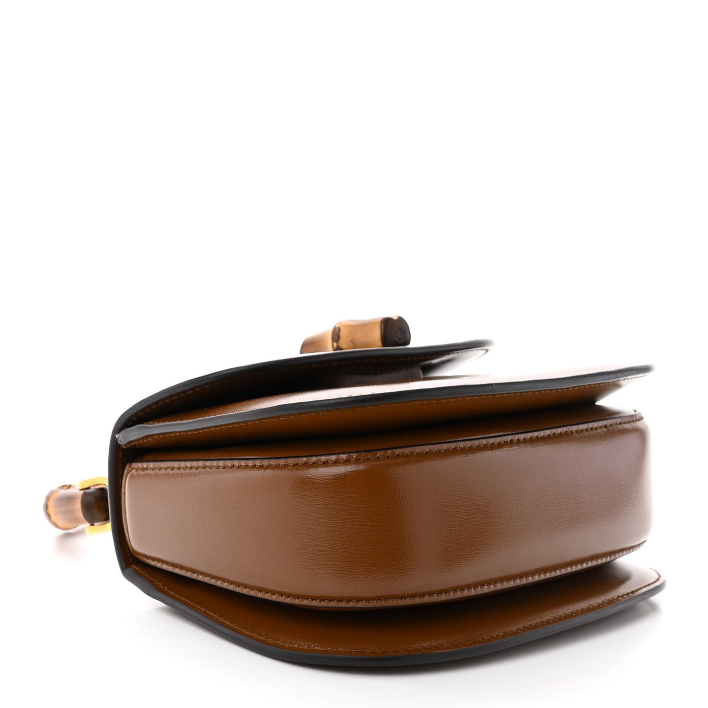 Boarded Dyana Lux Calfskin Web Mini Bamboo 1947 Top Handle Bag Brown