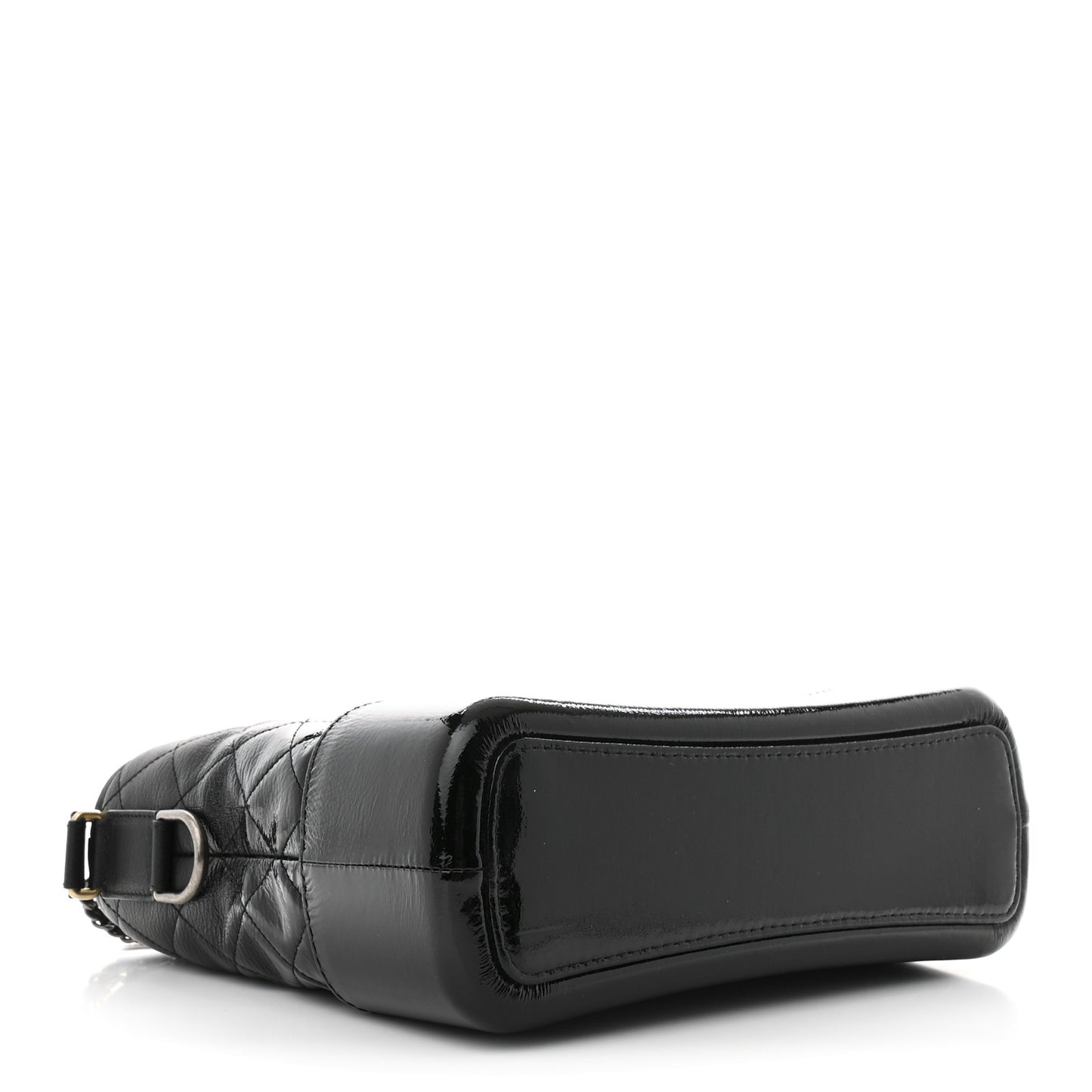 Aged Calfskin Quilted Medium Gabrielle Hobo Black