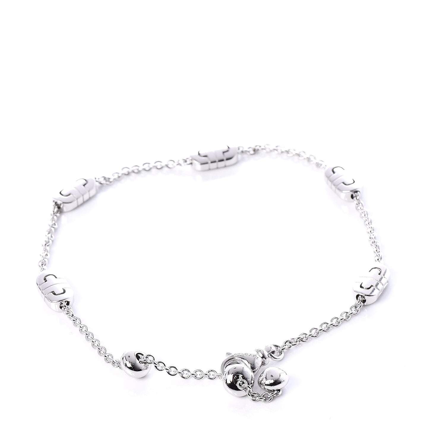 18K White Gold Parentesi Chain Bracelet
