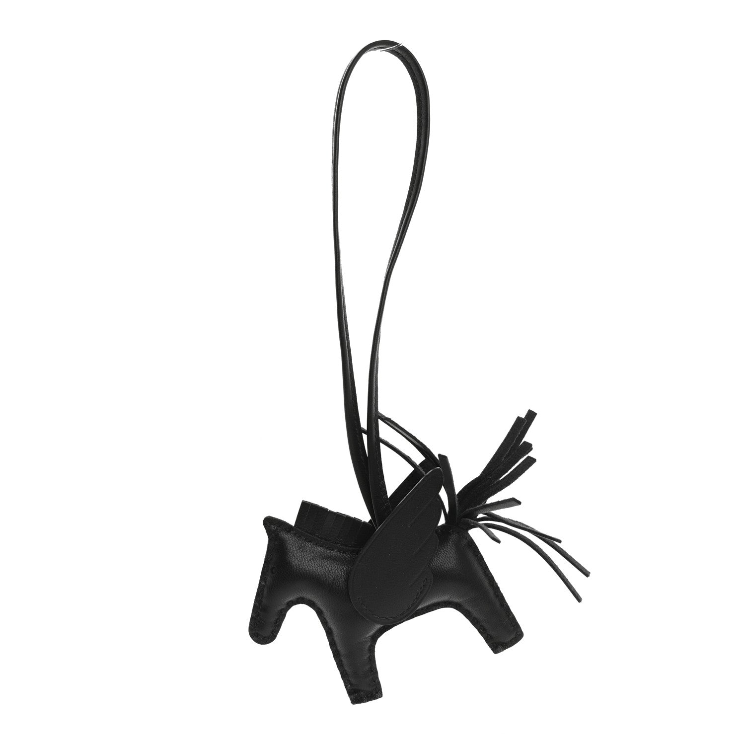Hermes Milo Lambskin Grigri Rodeo Pegase Horse Bag Charm PM So Black 1 of 8