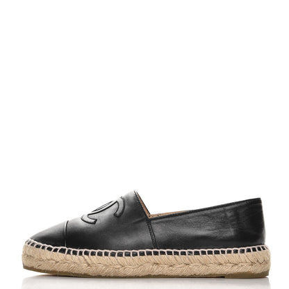 Chanel Lambskin CC Espadrilles 37 Black 1 of 10