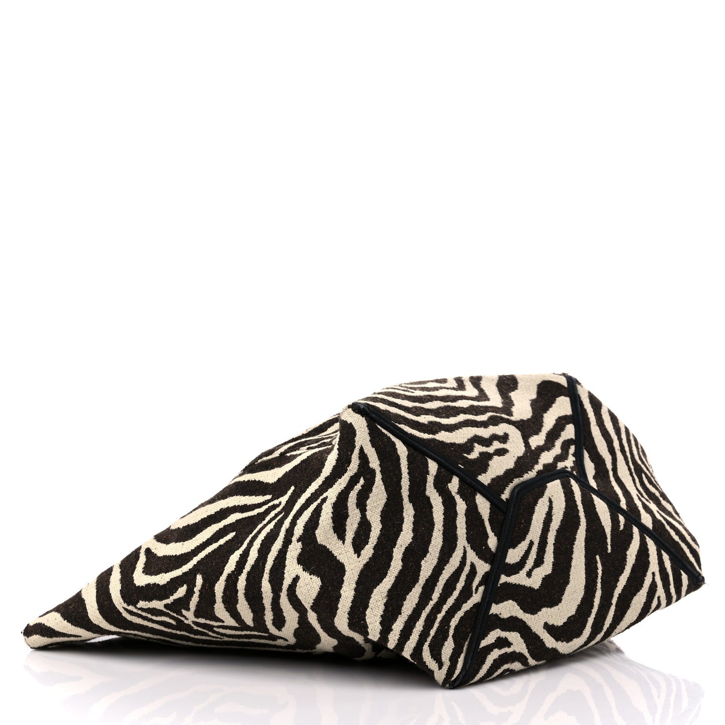 Canvas Zebra Embroidered Large Phantom Cabas Tan