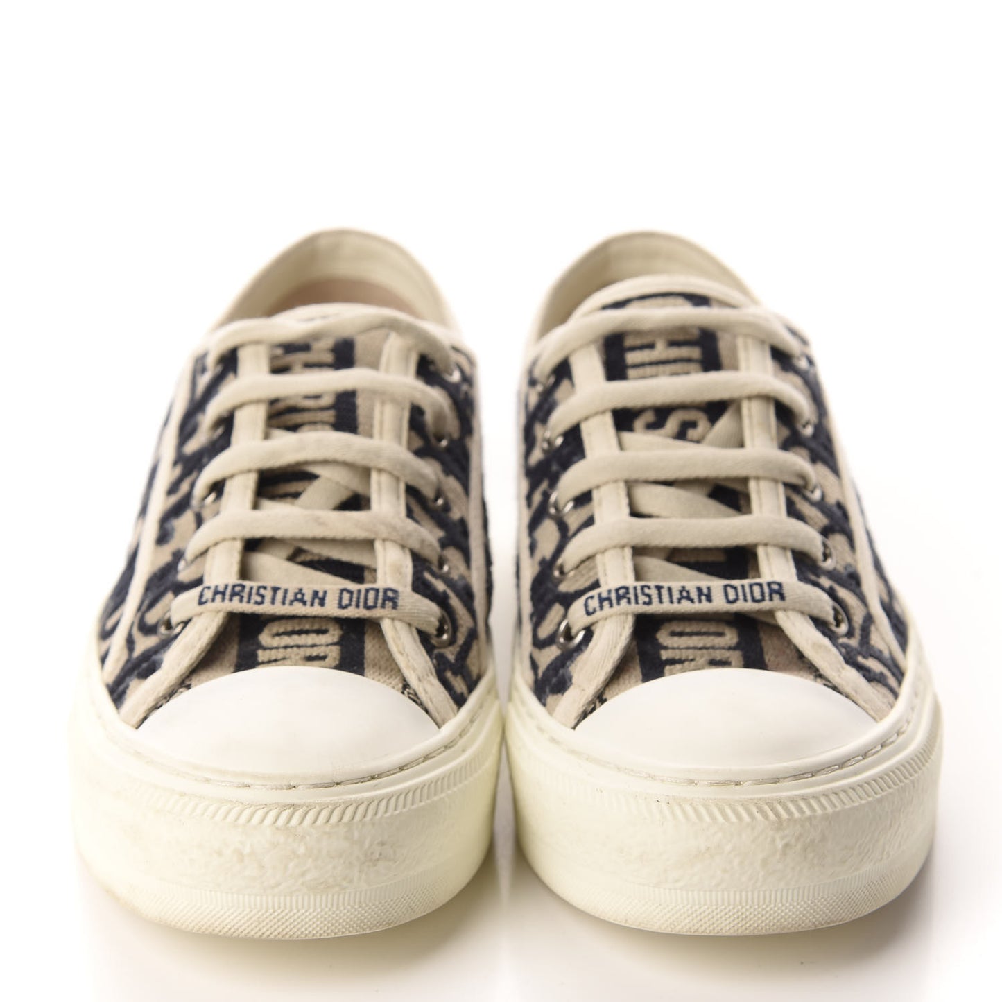 Canvas Oblique Walk'N'Dior Low Top Sneakers 35.5 Deep Blue