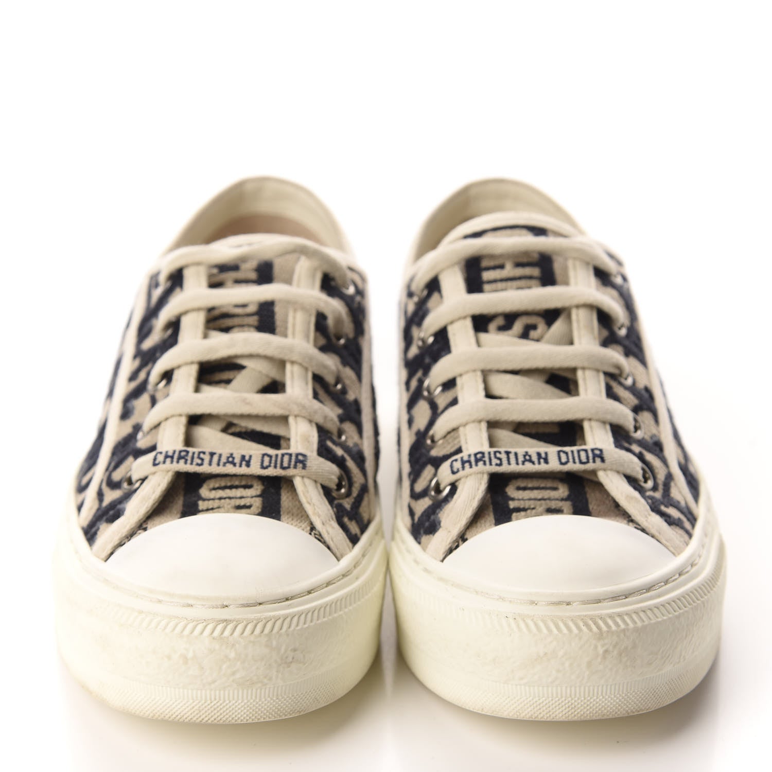 Christian Dior Canvas Oblique Walk'N'Dior Low Top Sneakers 35.5 Deep Blue 2 of 11