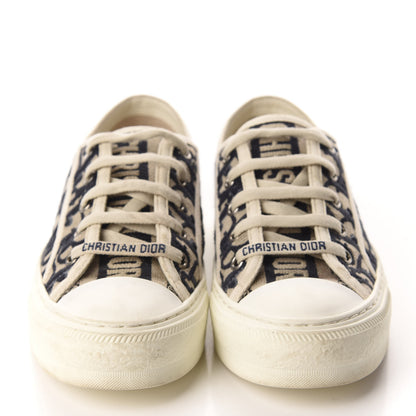 Christian Dior Canvas Oblique Walk'N'Dior Low Top Sneakers 35.5 Deep Blue 2 of 11