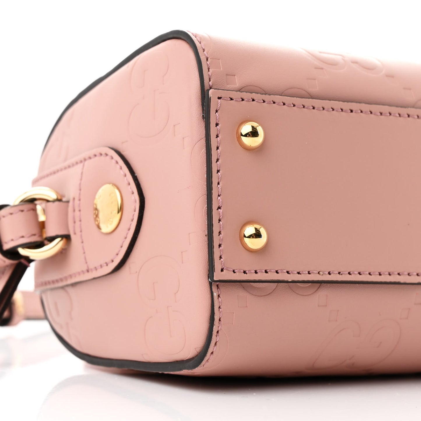 GG Gilbert Calfskin Jumbo Super Mini Top Handle Bowler Bag Soft Pink