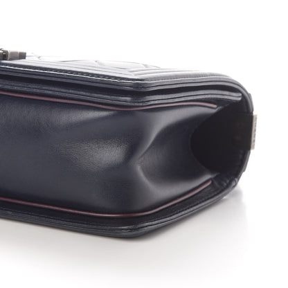Chanel Calfskin Embossed Medium Paris Salzburg Boy Flap Navy 9 of 11