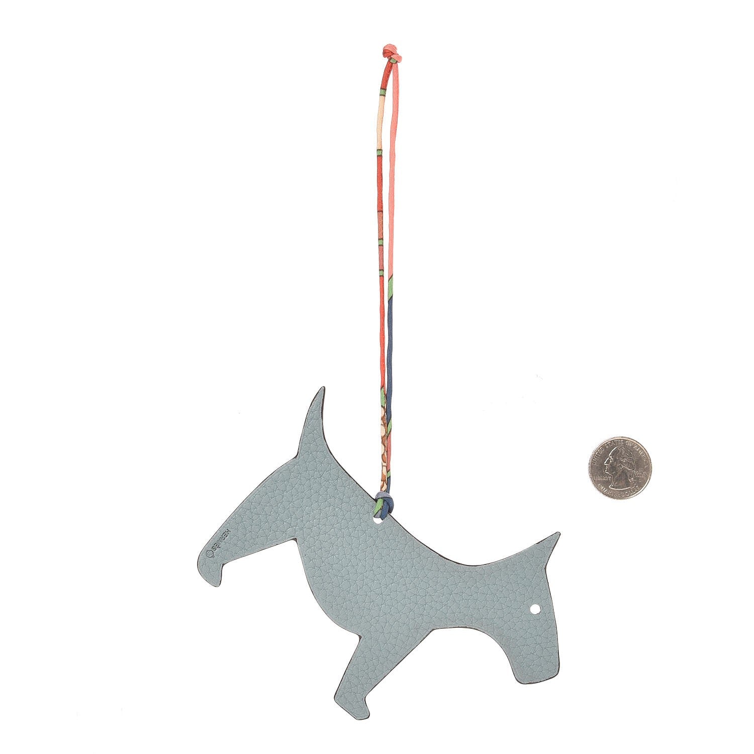 Hermes Togo Epsom Petit H Dog Bag Charm Ciel Bleu Electrique 2 of 3