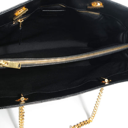 Saint Laurent Matelasse Chevron Monogram Shopping Bag Black 5 of 9