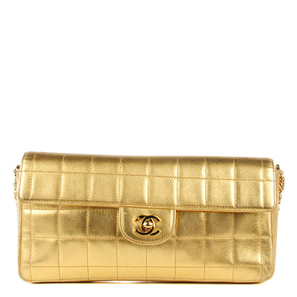Chanel Lambskin Quilted East West Chocolate Bar Flap Gold 1 of 9
