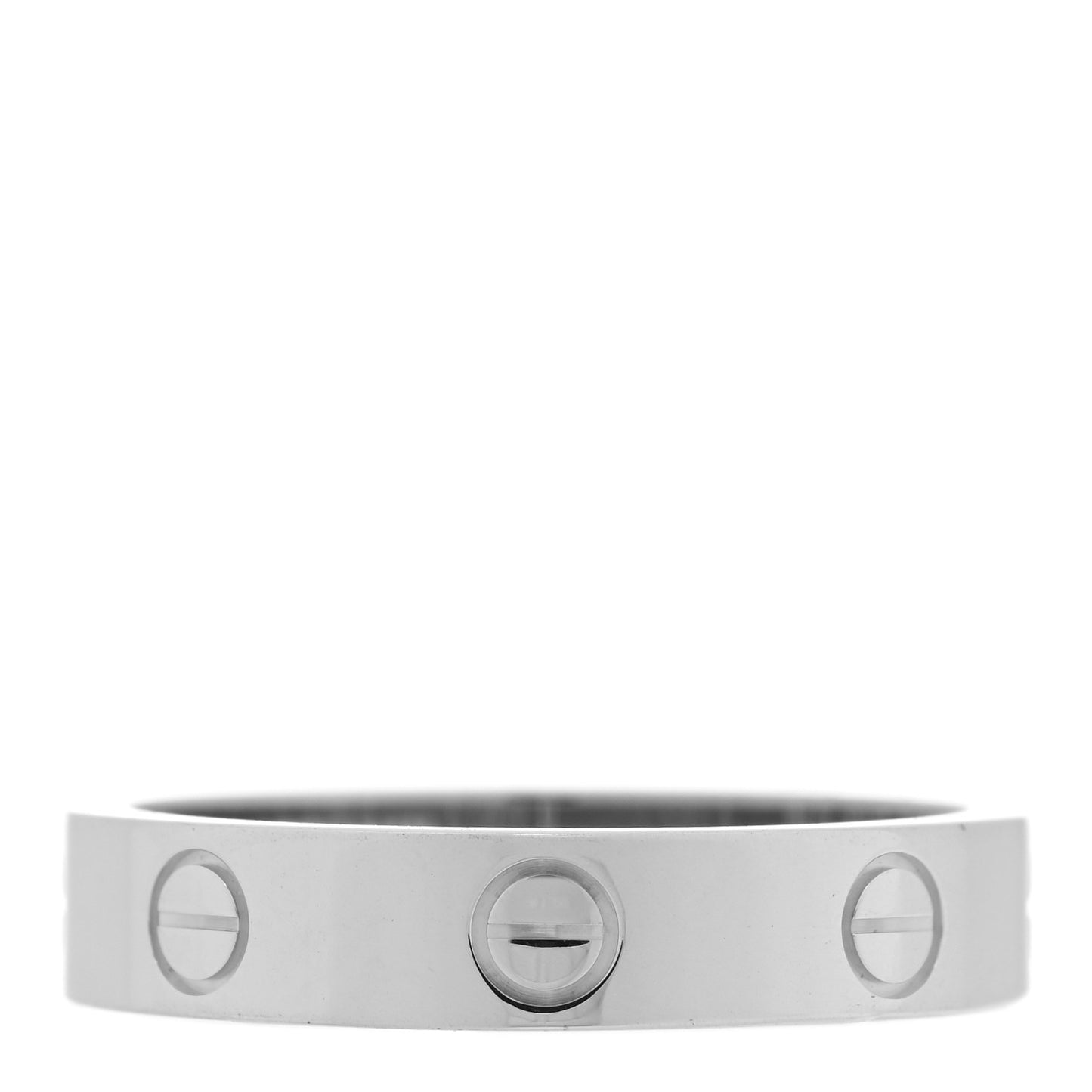 18K White Gold Diamond 4mm LOVE Wedding Band Ring 53 6.25
