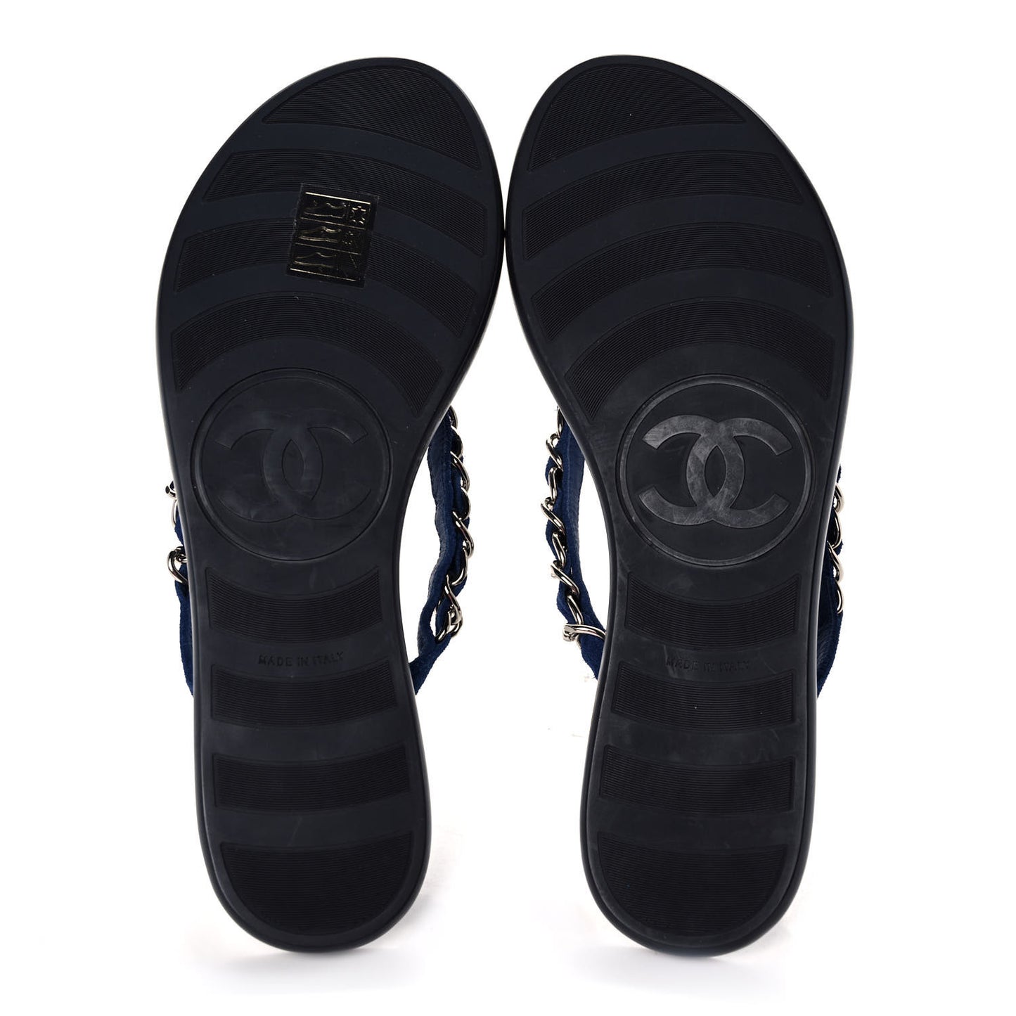 Cotton Terrycloth Thong Sandals 37 Blue