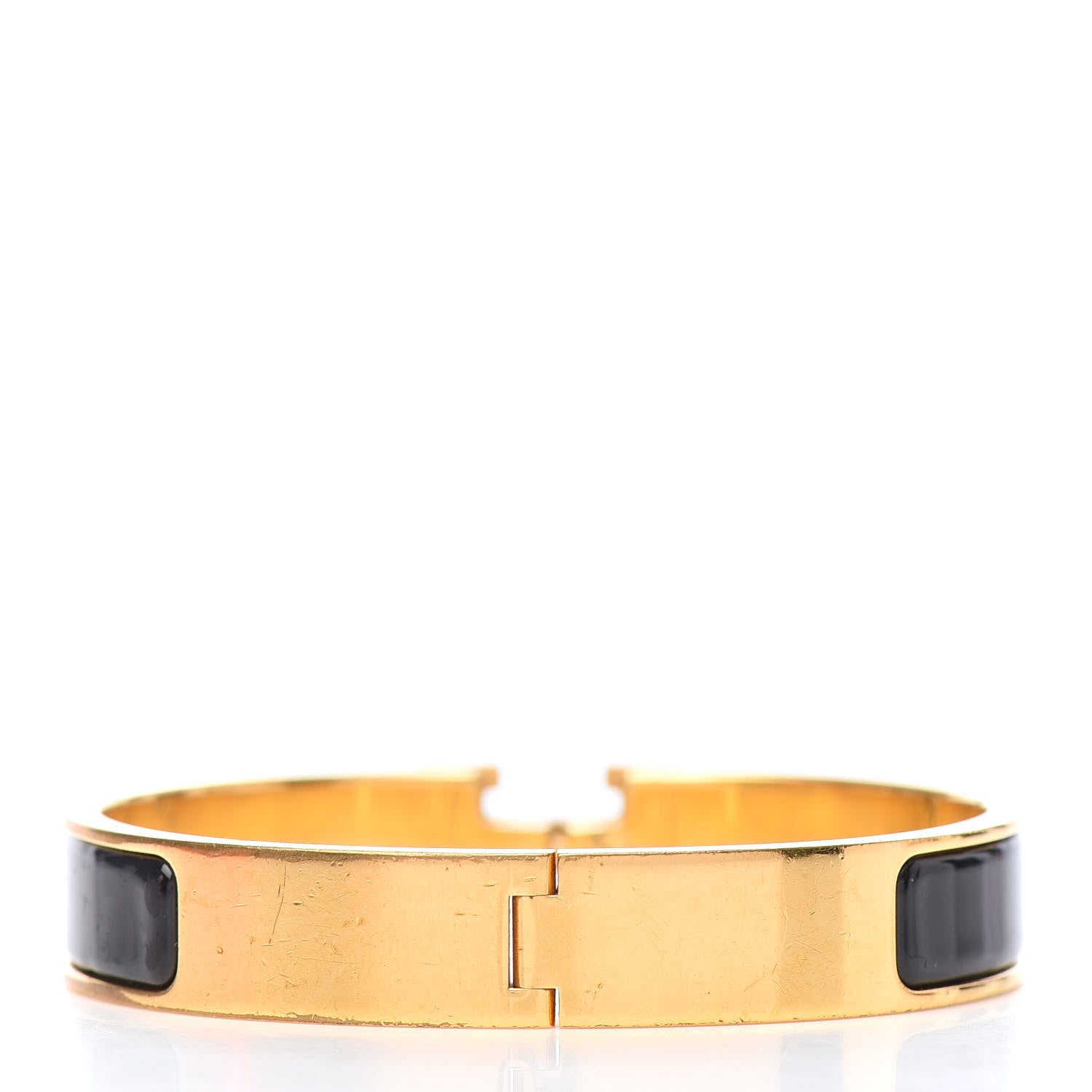 Hermes Enamel Narrow Clic Clac H Bracelet GM Black 3 of 5
