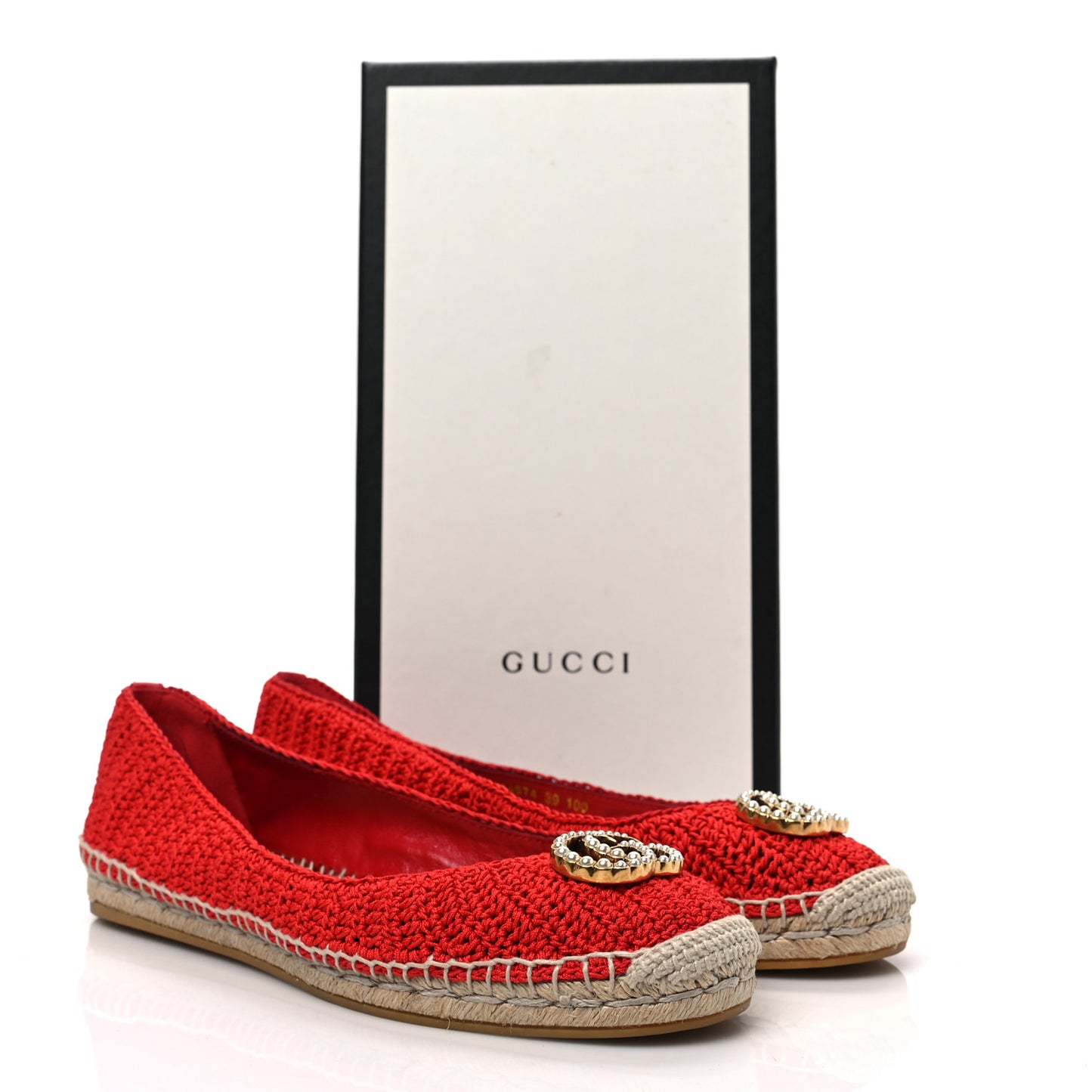 Cotton Malaga Kid Crochet Pearly GG Lilibeth Espadrille 39 Hibiscus Red