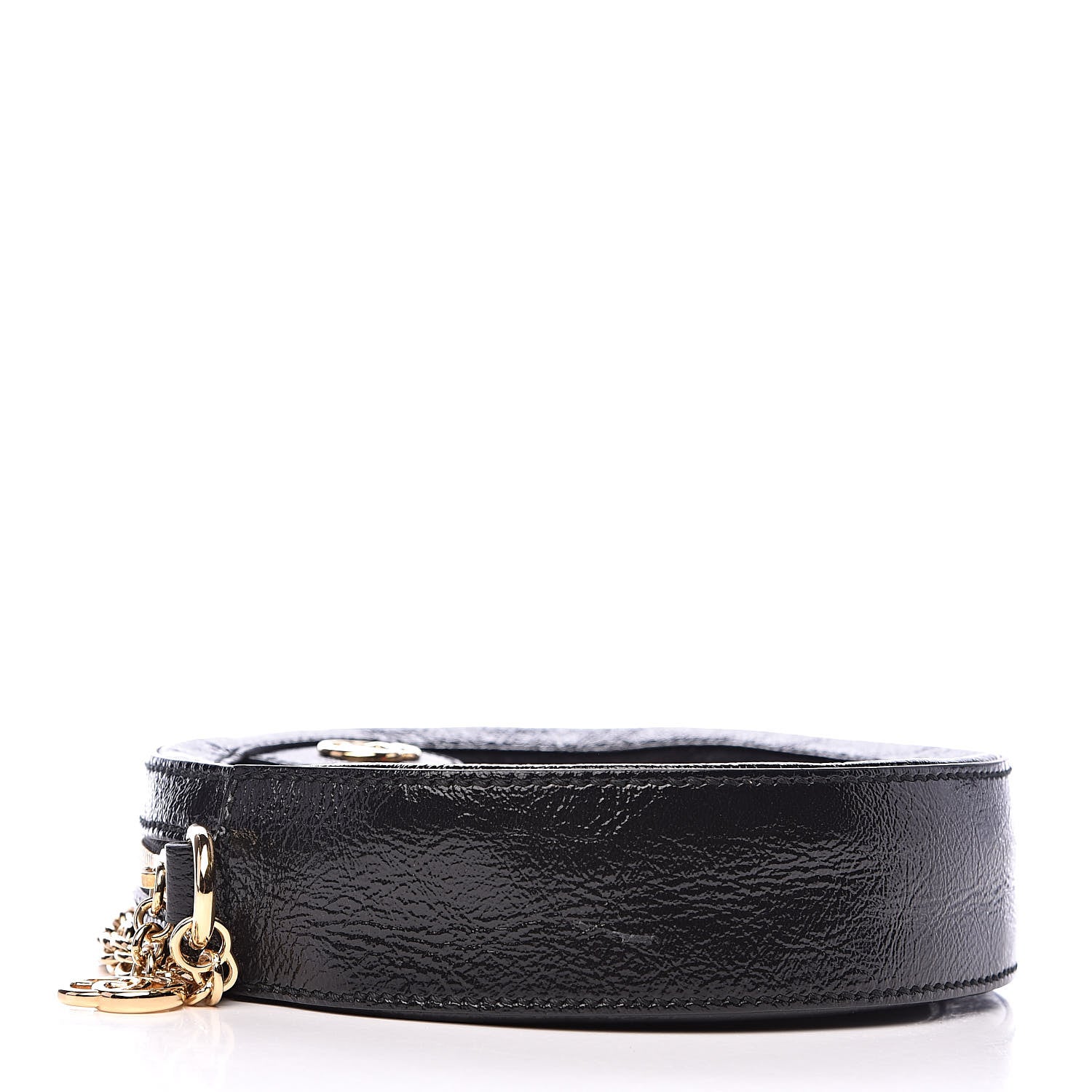 Gucci Suede Patent Web Mini Ophidia Round Shoulder Bag Black 4 of 12