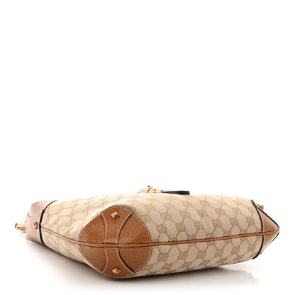 Gucci Monogram Piston Lock Jackie O Hobo Tan 4 of 11