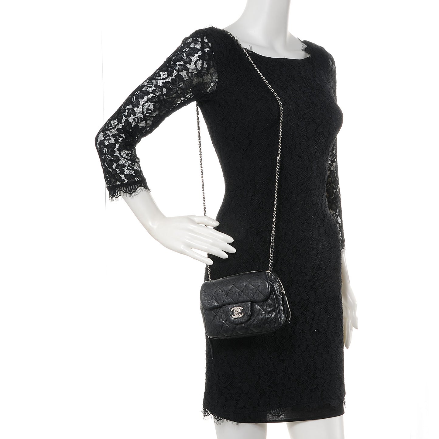 Caviar Quilted New Mini Flap Black