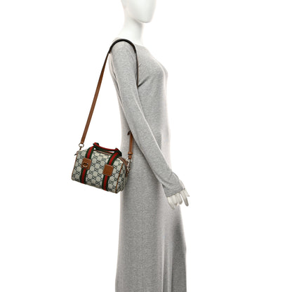 Gucci GG Supreme Web Mini GG Top Handle Bag Green Beige 2 of 10