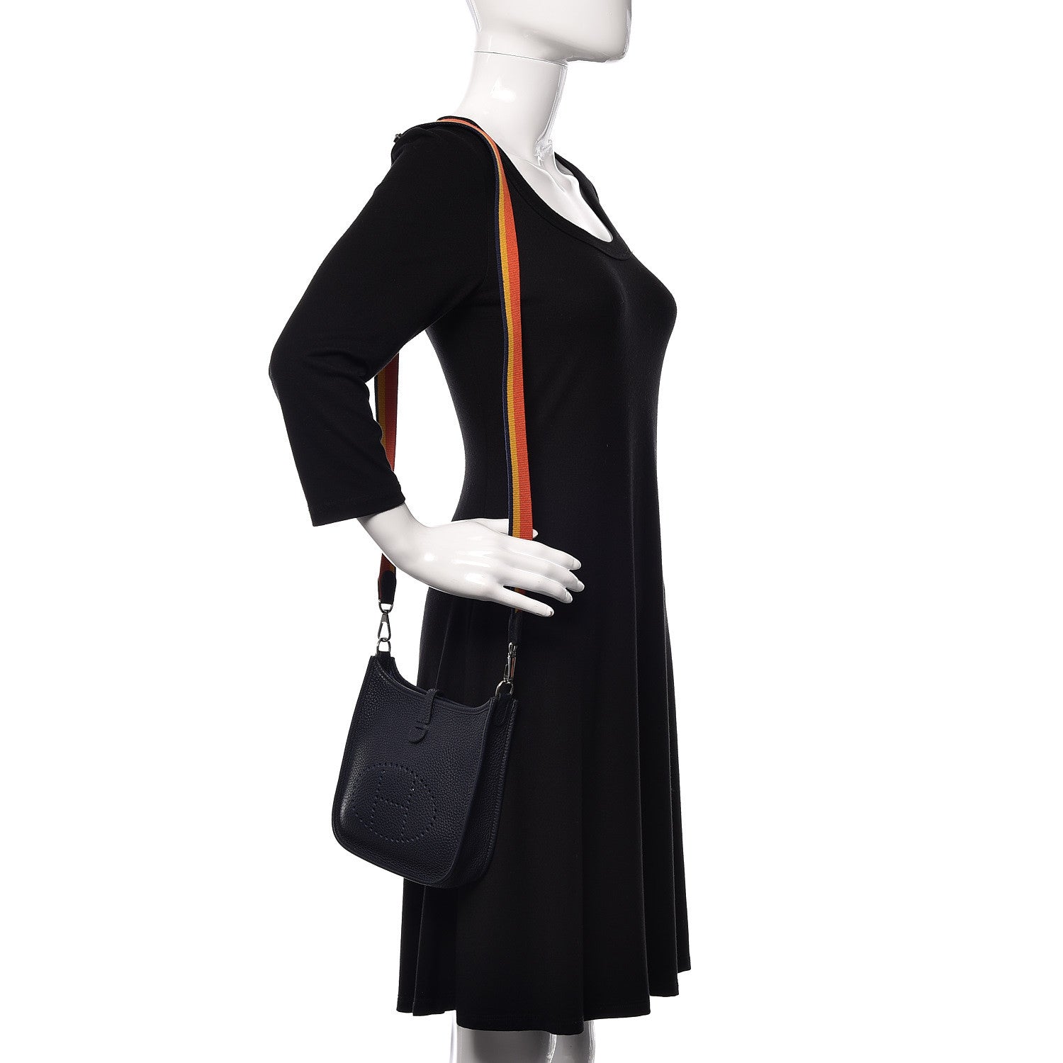 Hermes Taurillon Clemence Amazone Evelyne TPM Bleu Nuit 2 of 12