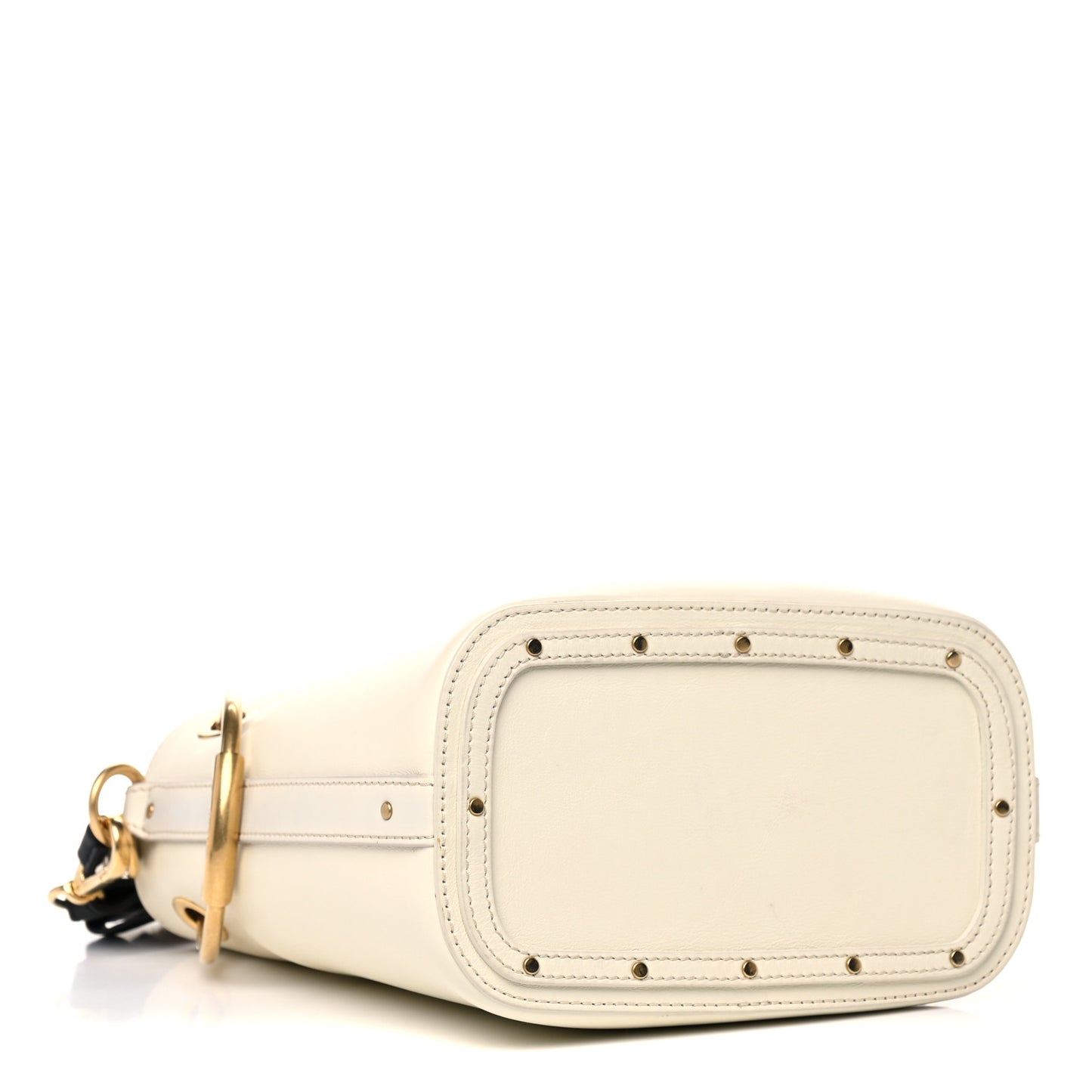 Smooth Calfskin Small Roy Bucket Bag Natural White