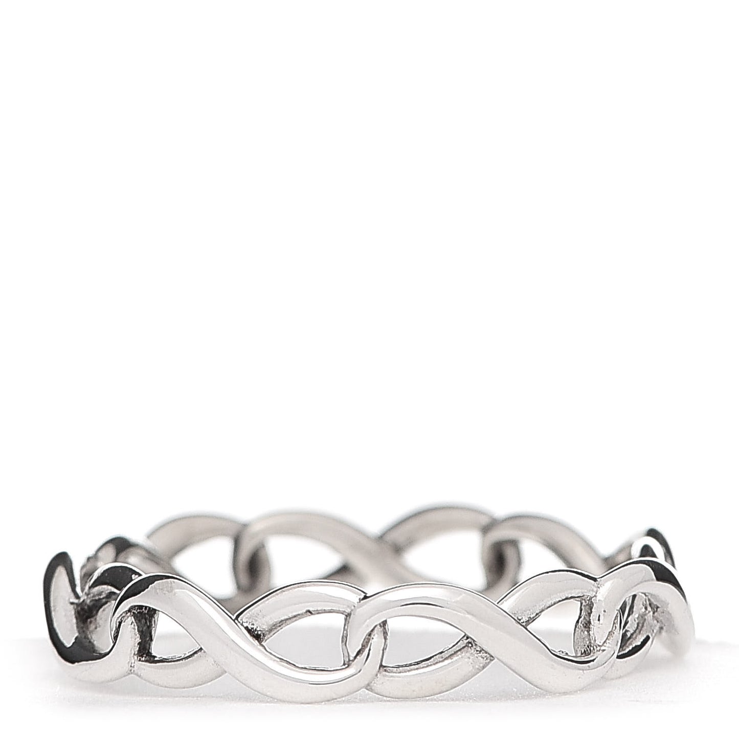 Sterling Silver Narrow Infinity Band Ring 50 5.25