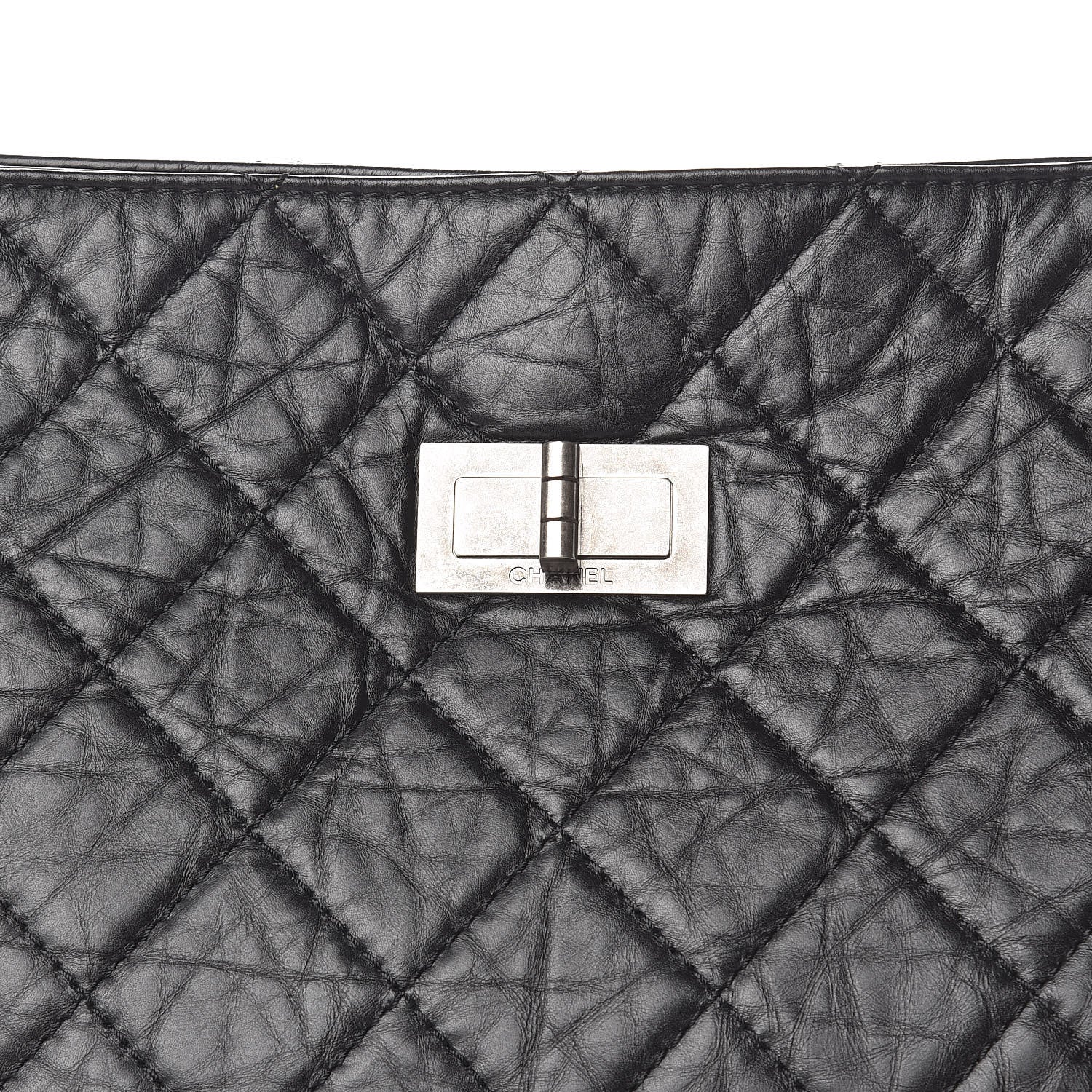 Chanel Aged Calfskin Quilted Reissue 2.55 Tote Black 8 of 10